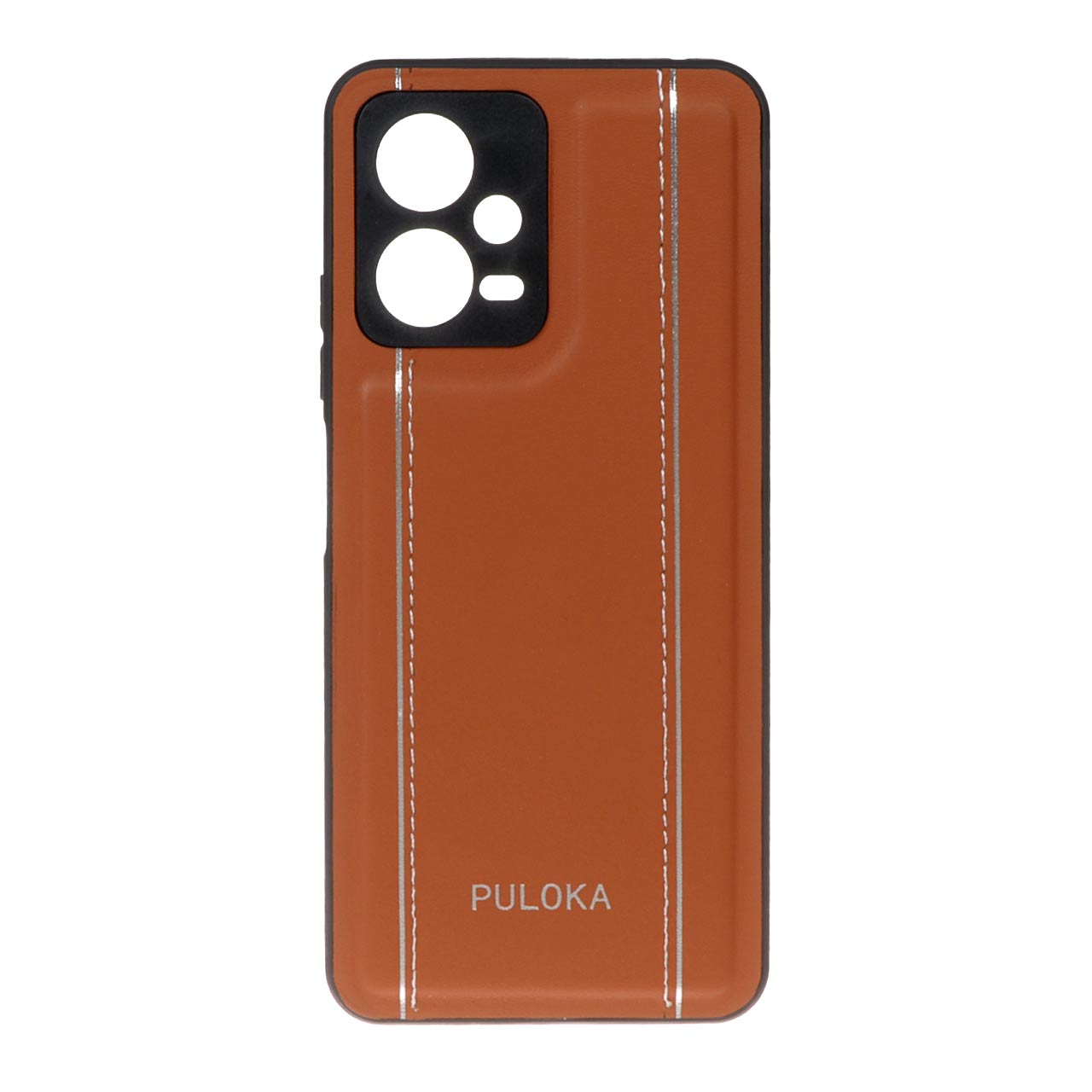 قاب Puloka نقره دوخت Xiaomi Redmi Note 12 5G / Poco X5 - قهوه ای