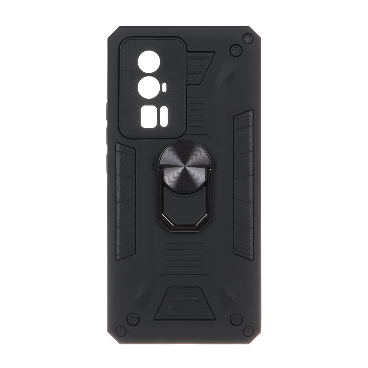 قاب بتمن محافظ لنز دار هولدر انگشتی Xiaomi Poco F5 Pro / Redmi K60 - مشکی