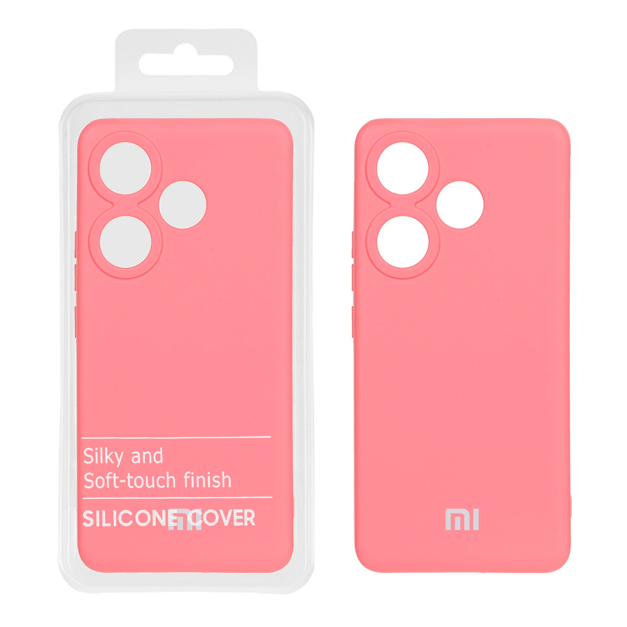 قاب نیو سیلیکون محافظ لنزدار Xiaomi Poco F6 - RFF - صورتی روشن