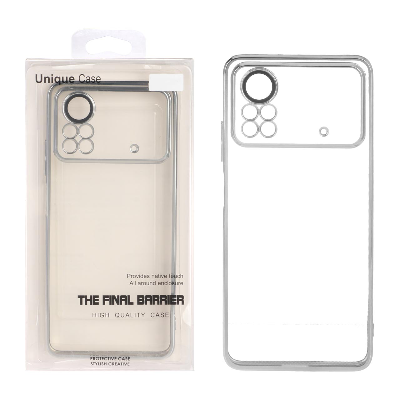 قاب Unique محافظ لنزدار Xiaomi Poco X4 Pro - نقره ای