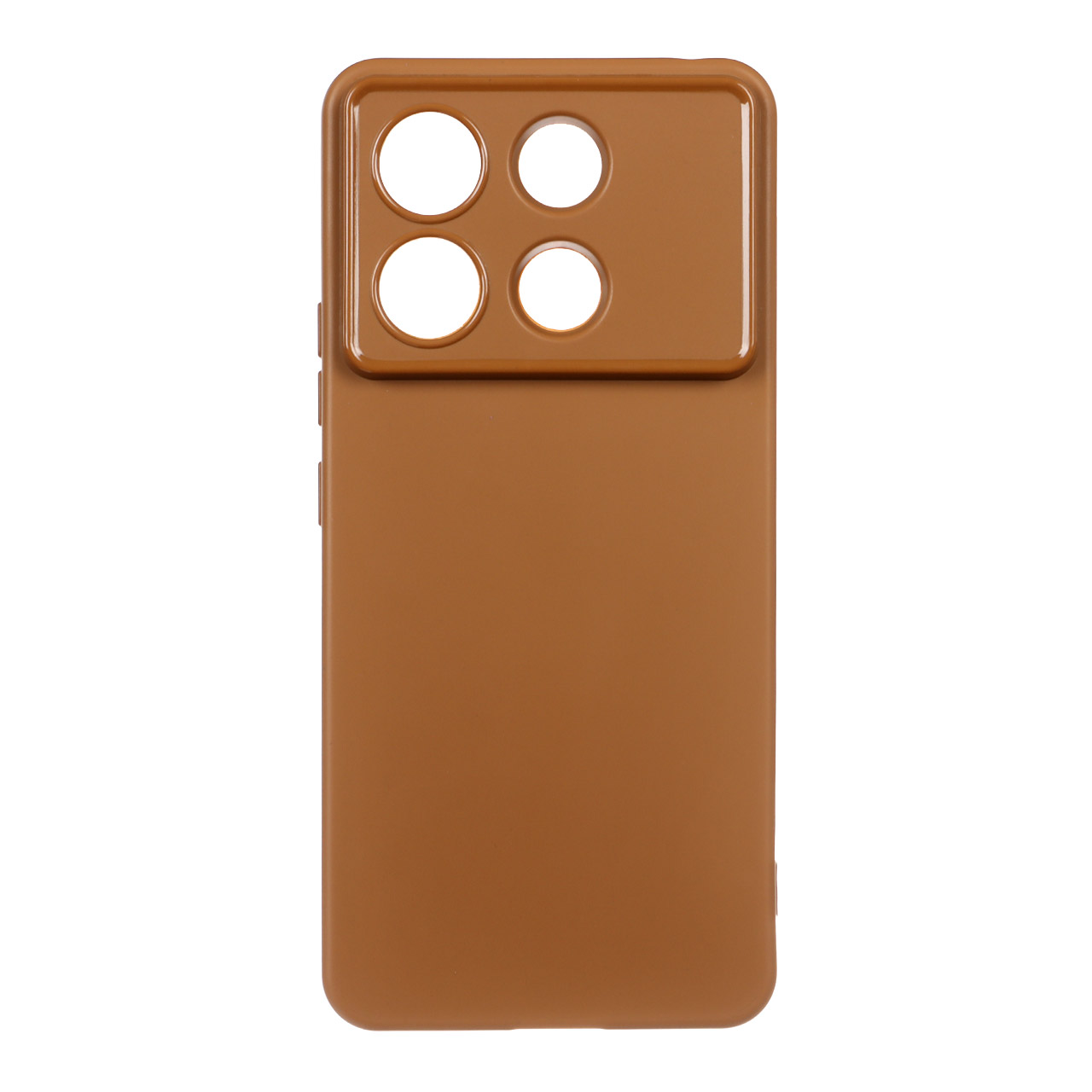 قاب طرح سیلیکون دور لنز براق Xiaomi Redmi Note 13 Pro 5G / Poco X6 5G - قهوه ای