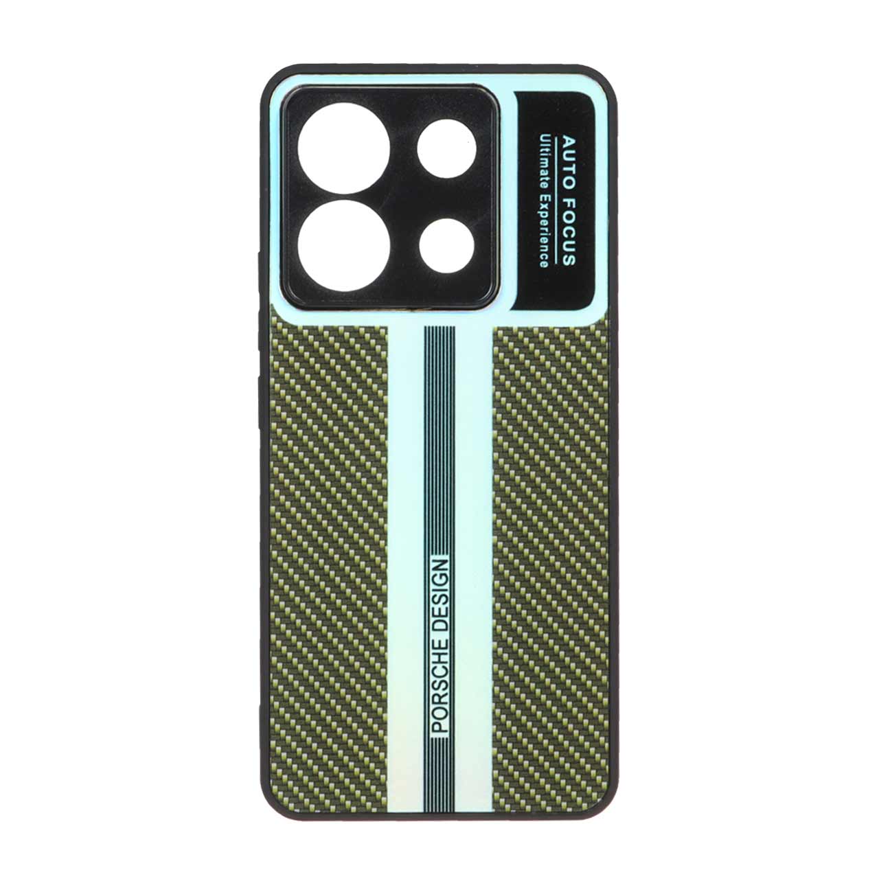 قاب آینه ای Porsche Design طرح کربن Xiaomi Redmi Note 13 Pro 5G / Poco X6 5G - زرد