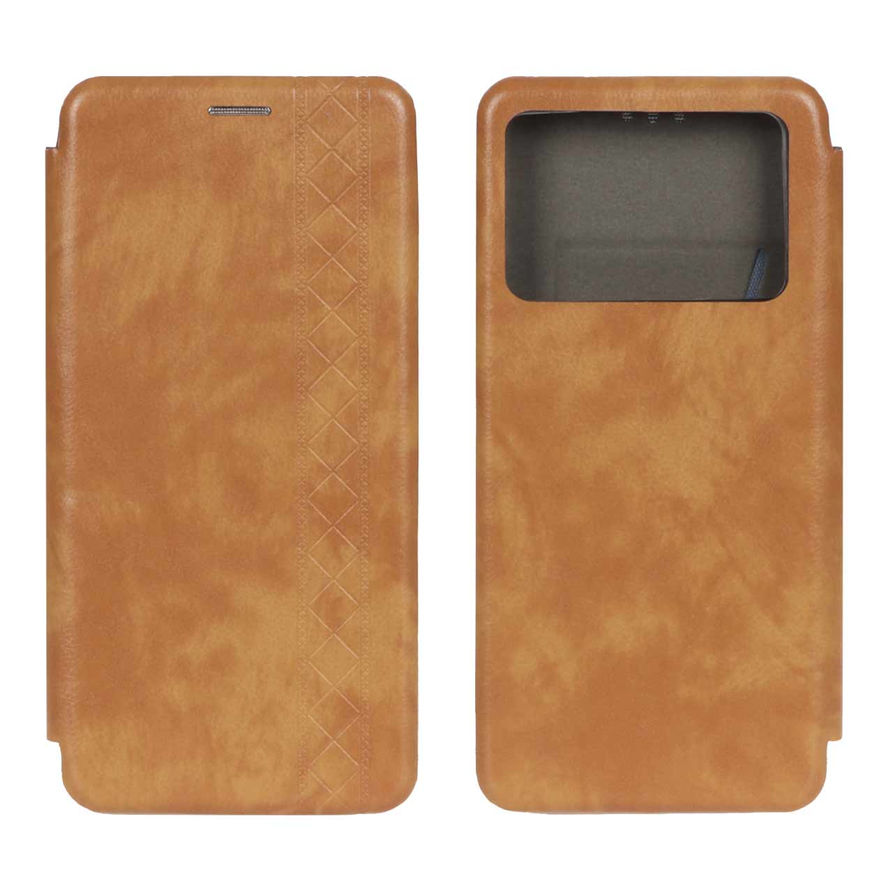 کیف چرمی موبایل طرح دار مغناطیسی Xiaomi Poco X6 Pro 5G / Redmi K70E - عسلی