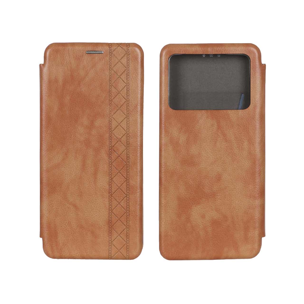 کیف چرمی موبایل طرح دار مغناطیسی Xiaomi Poco X6 Pro 5G / Redmi K70E - عسلی