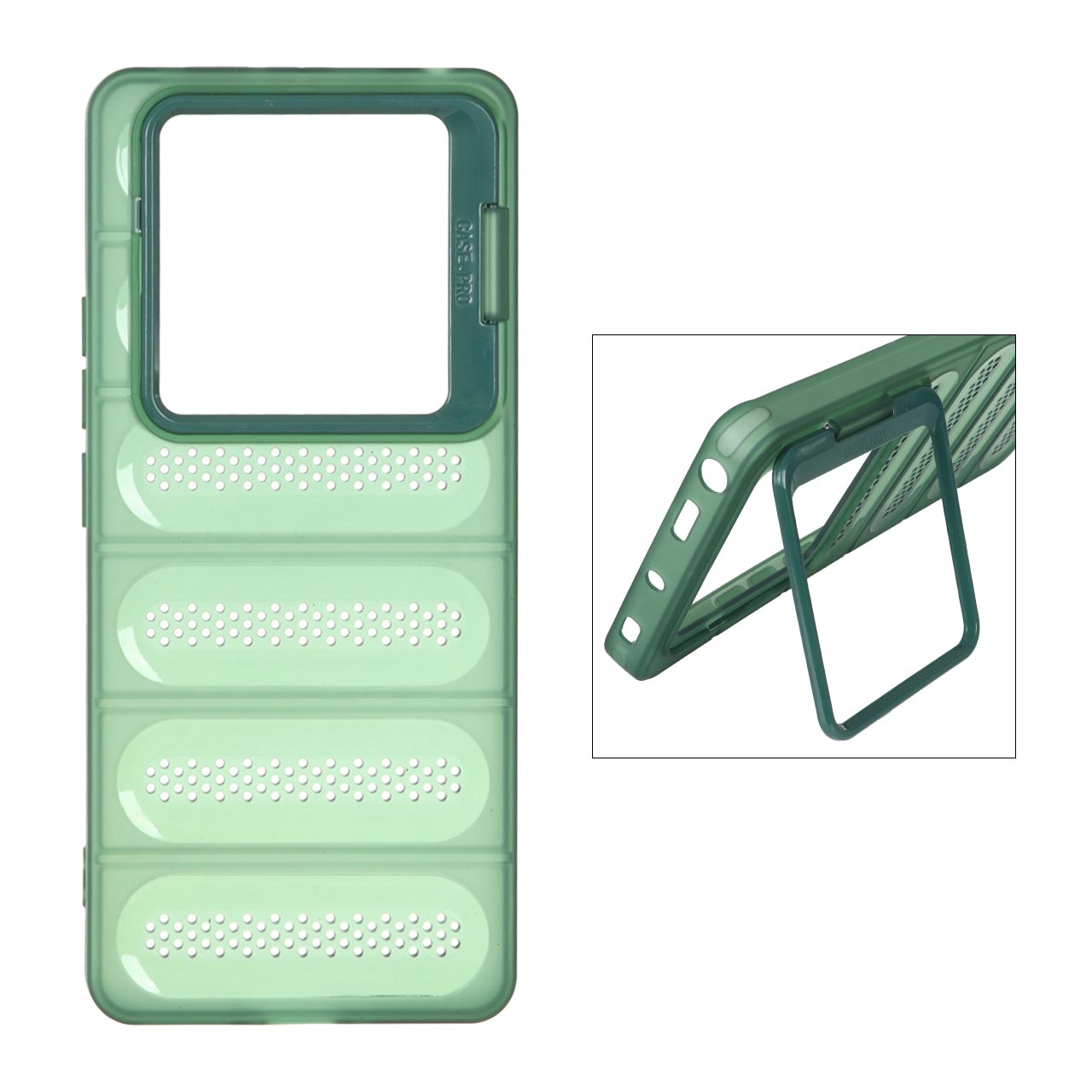 قاب Case Pro استندشو Mesh مدل Xiaomi Redmi Note 14 Pro 5G / Redmi Note 14 Pro Plus 5G - سبز