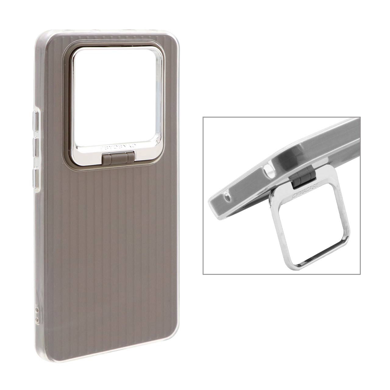 قاب Cyns Case ژله ای دو لایه لنز استندشو Xiaomi Redmi Note 14 Pro 5G / Redmi Note 14 Pro Plus 5G / Poco X7 5G - خاکستری