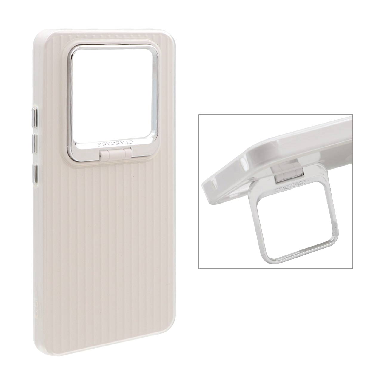 قاب Cyns Case ژله ای دو لایه لنز استندشو Xiaomi Redmi Note 14 Pro 5G / Redmi Note 14 Pro Plus 5G / Poco X7 5G - سفید