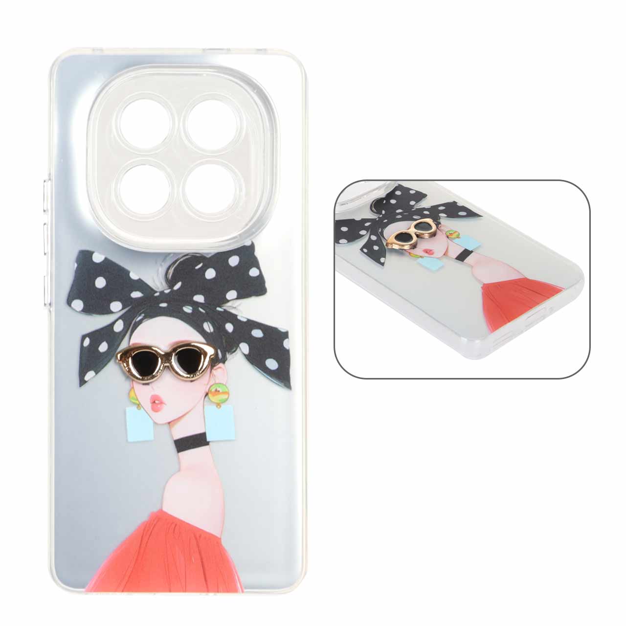 قاب Nice Girl لنز شفاف اکسسوری برجسته Xiaomi Redmi Note 14 Pro 5G / Redmi Note 14 Pro Plus 5G