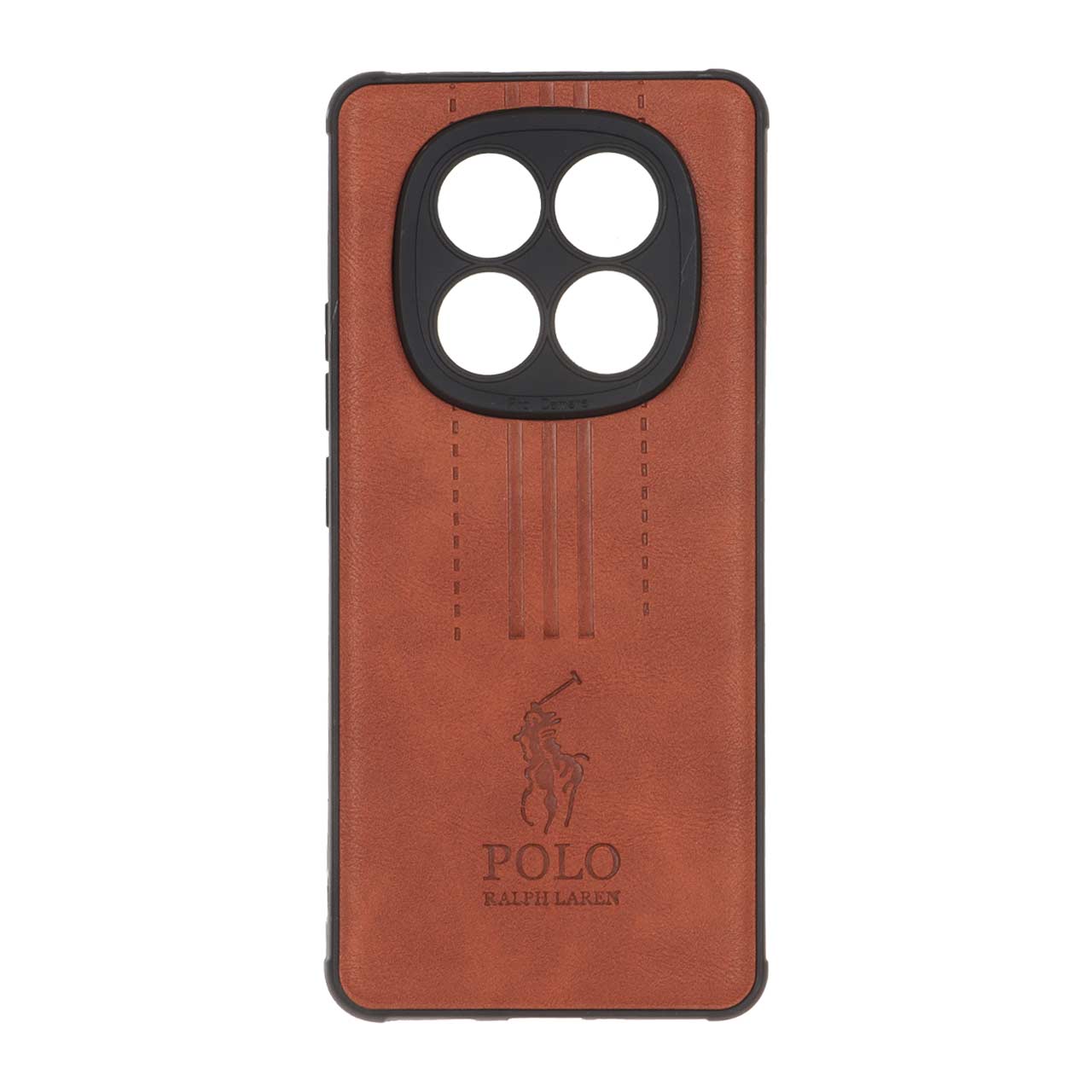 قاب طرح چرم POLO خط دار Xiaomi Redmi Note 14 Pro 5G / Redmi Note 14 Pro Plus 5G / Poco X7 5G - قهوه ای