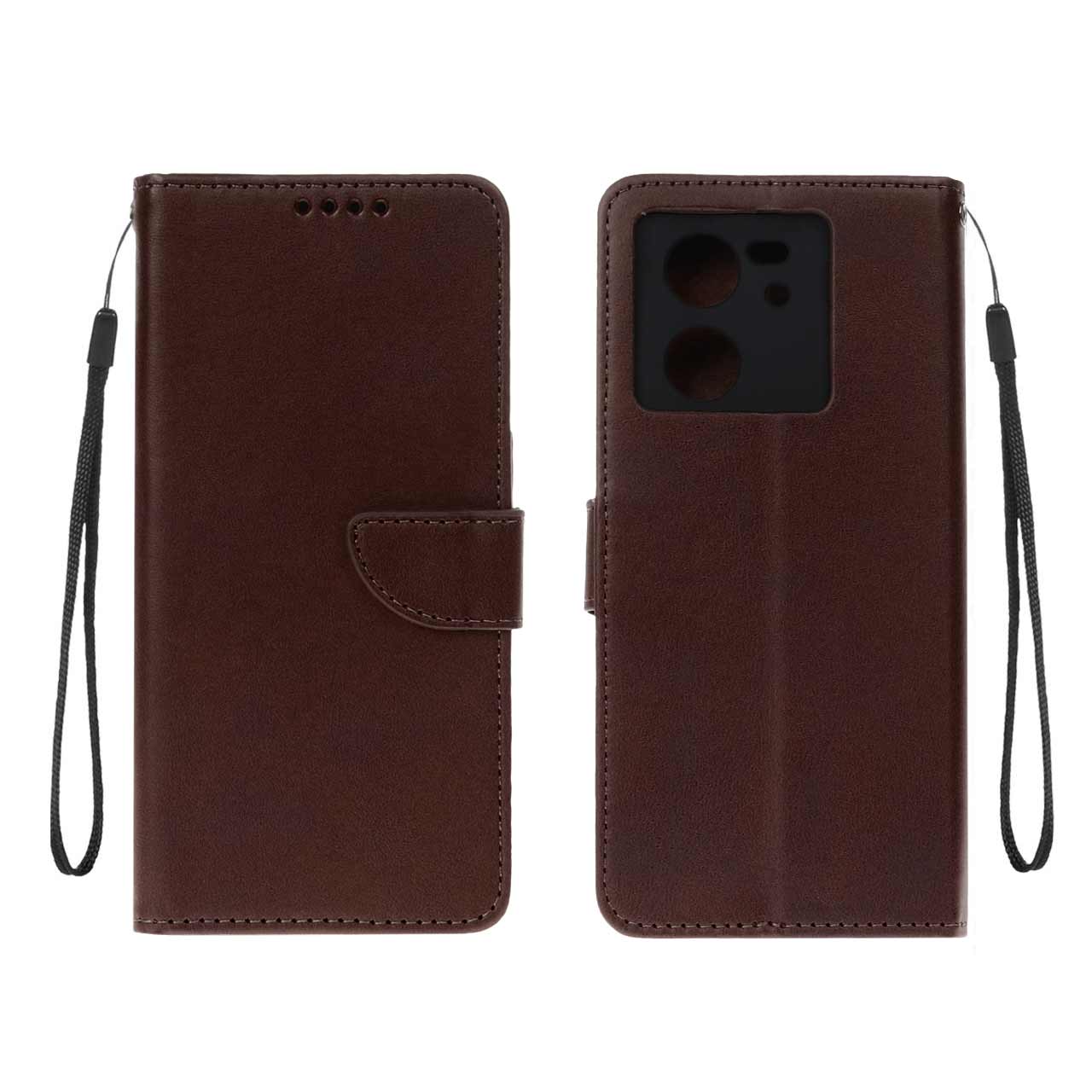 کیف چرمی موبایل مگنتی Xiaomi Mi 13t / 13t Pro - قهوه ای