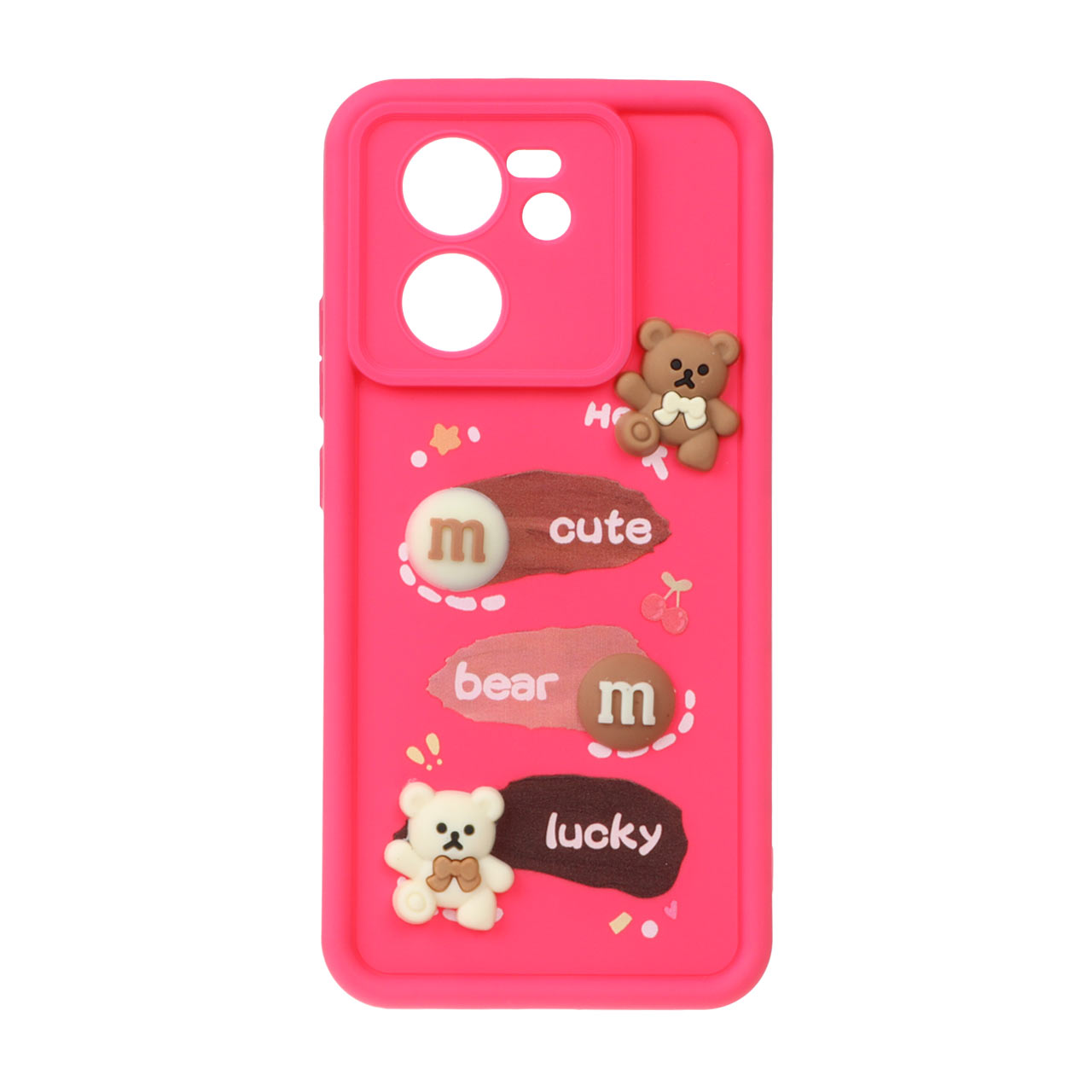 قاب Solid Case عروسک برجسته Xiaomi Mi 13T / Mi 13T Pro - سرخابی