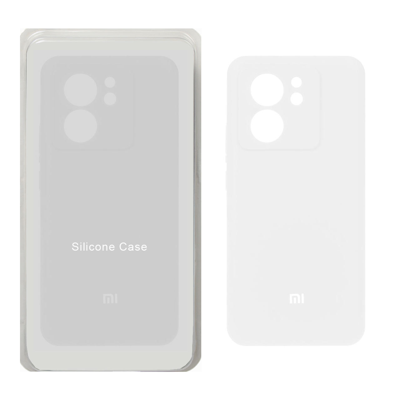 قاب سیلیکونی پاک کنی محافظ لنزدار اورجینال Xiaomi Mi 13T / Mi 13T Pro - سفید