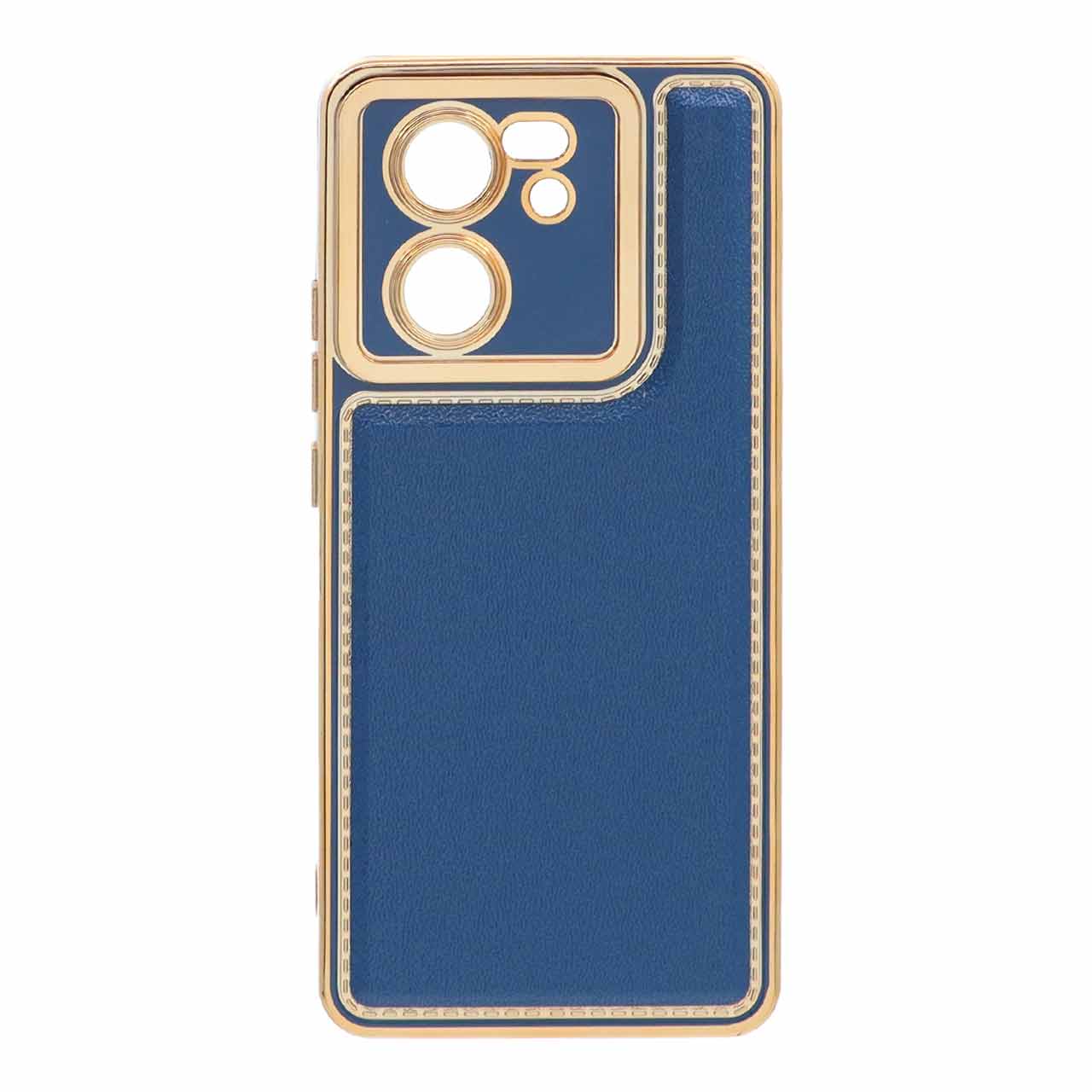 قاب طرح دوخت دور طلایی Xiaomi Mi 13T / Mi 13T Pro - آبی
