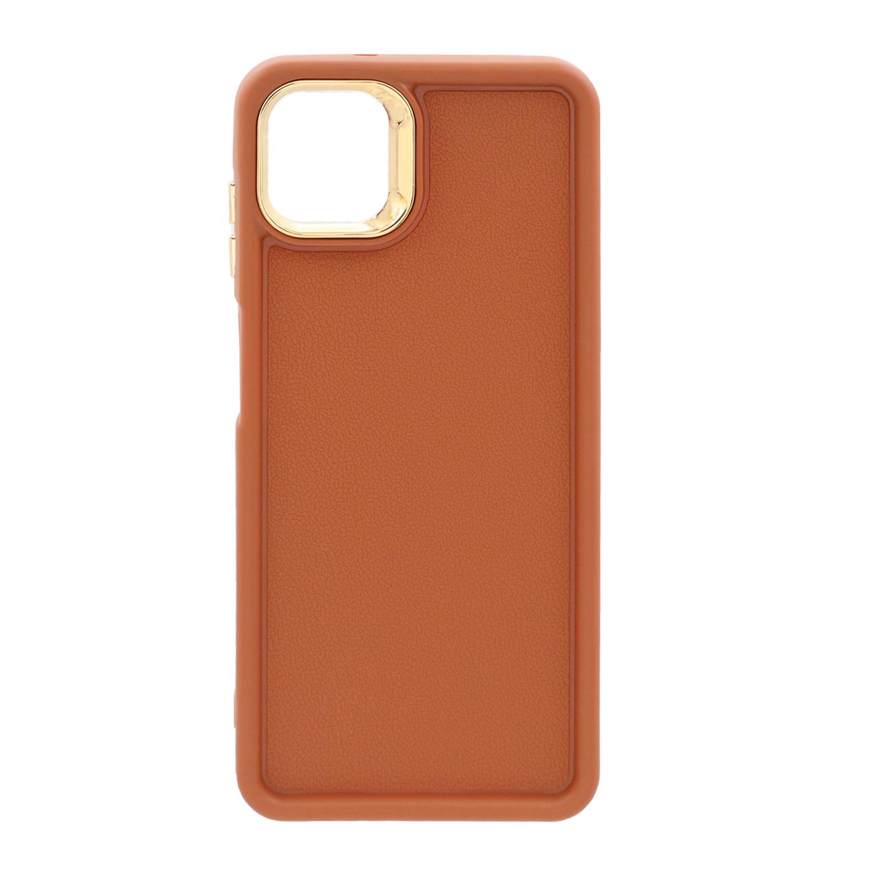 قاب Solid Case Texture دور لنز طلایی Samsung Galaxy A04 / M13 5G - قهوه ای