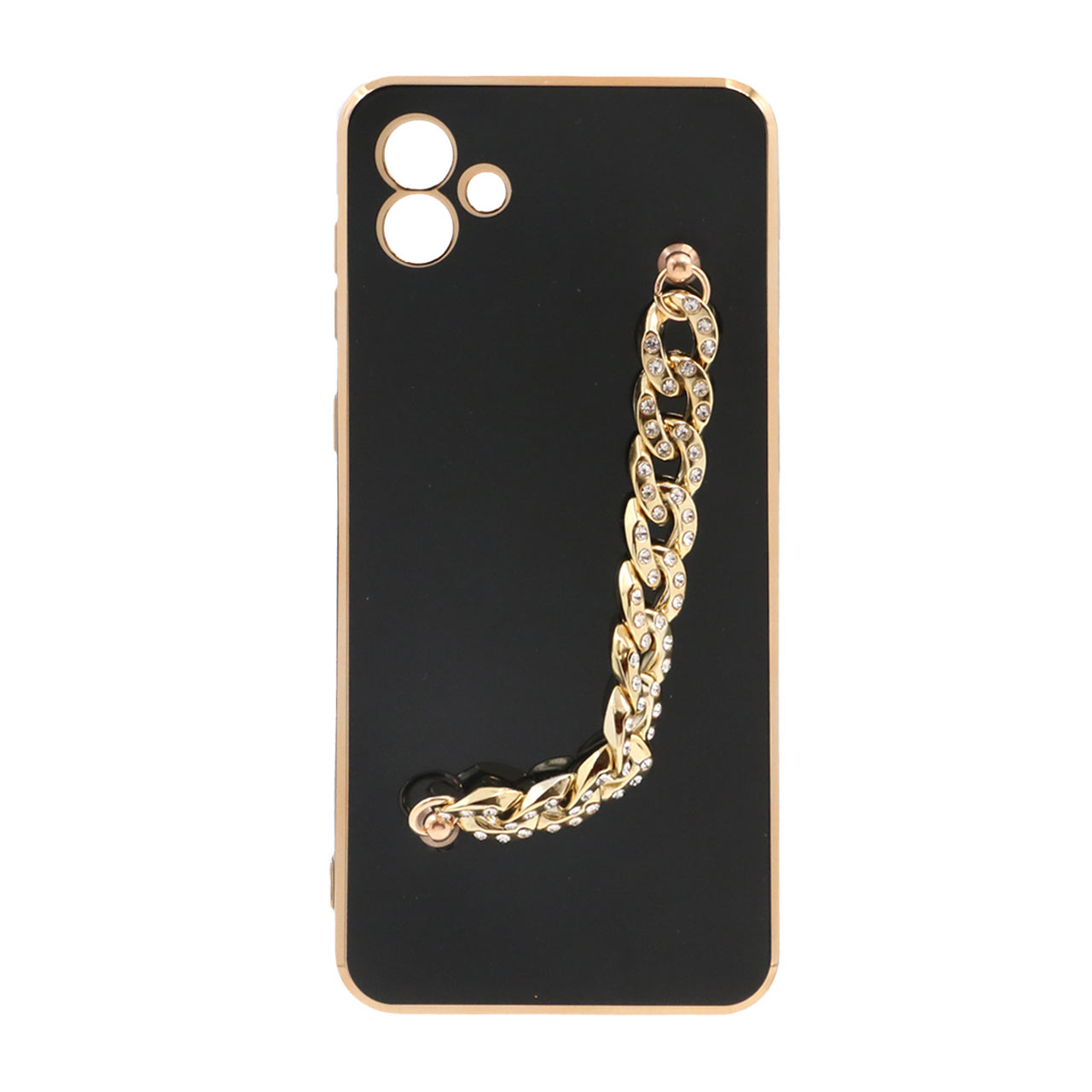 قاب My Case زنجیری کارتیر نگین دار Samsung A04 - مشکی