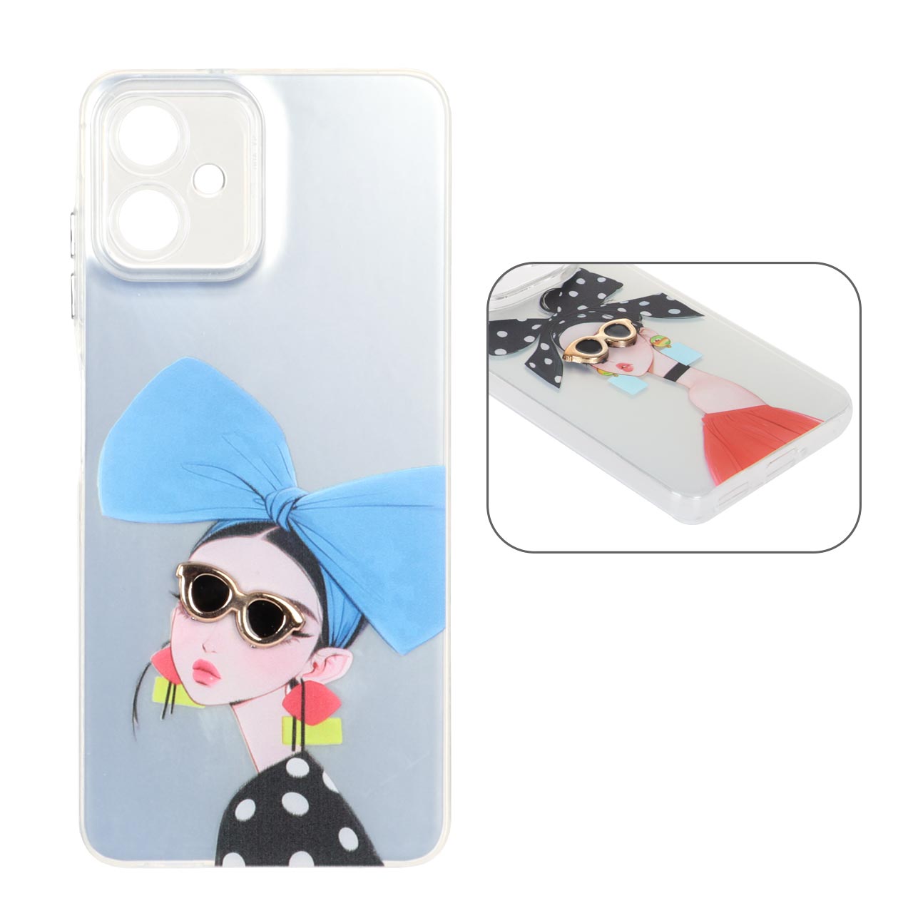 قاب Nice Girl لنز شفاف اکسسوری برجسته Samsung Galaxy A06