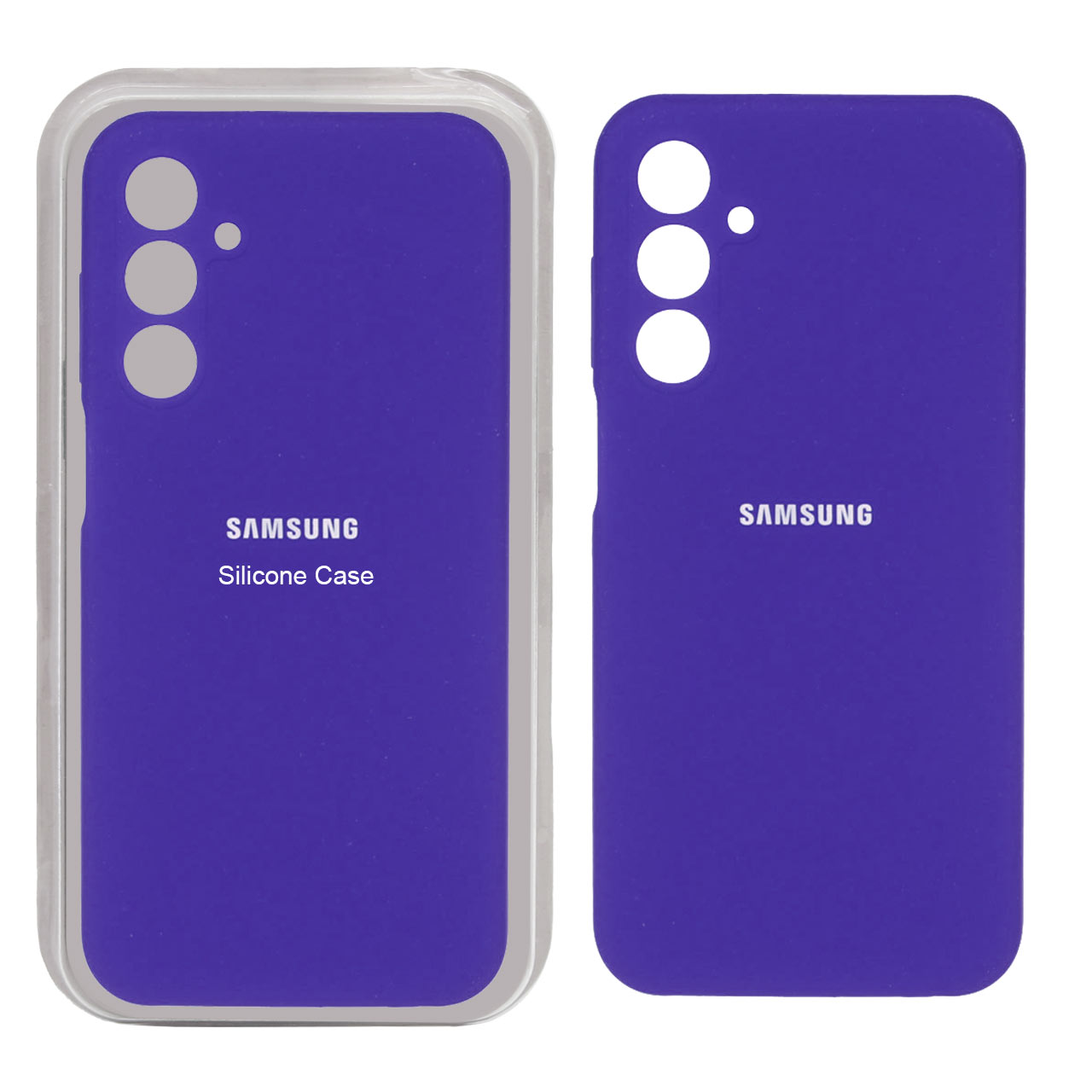 قاب سیلیکونی پاک کنی محافظ لنزدار اورجینال Samsung Galaxy A25 5G - بنفش تیره
