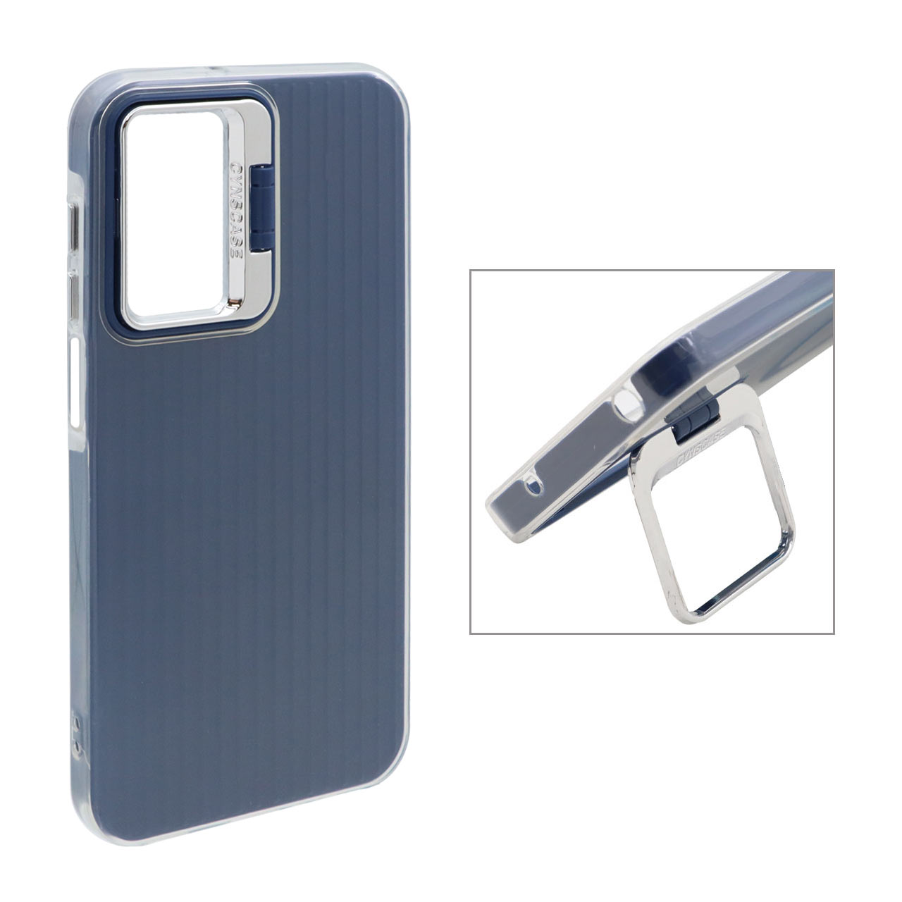 قاب Cyns Case ژله ای دو لایه لنز استندشو Samsung Galaxy A15 - سرمه ای