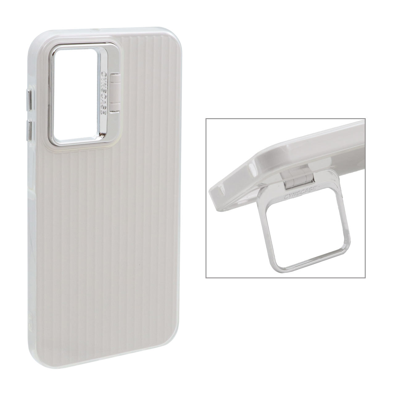 قاب Cyns Case ژله ای دو لایه لنز استندشو Samsung Galaxy A15 - سفید