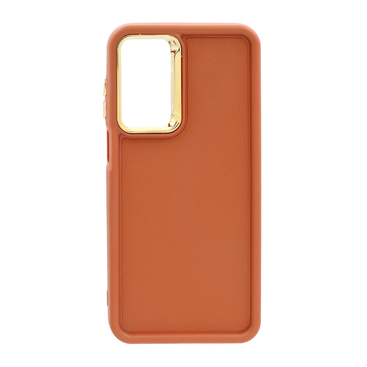 قاب Solid Case Texture دور لنز طلایی Samsung Galaxy A16 - قهوه ای