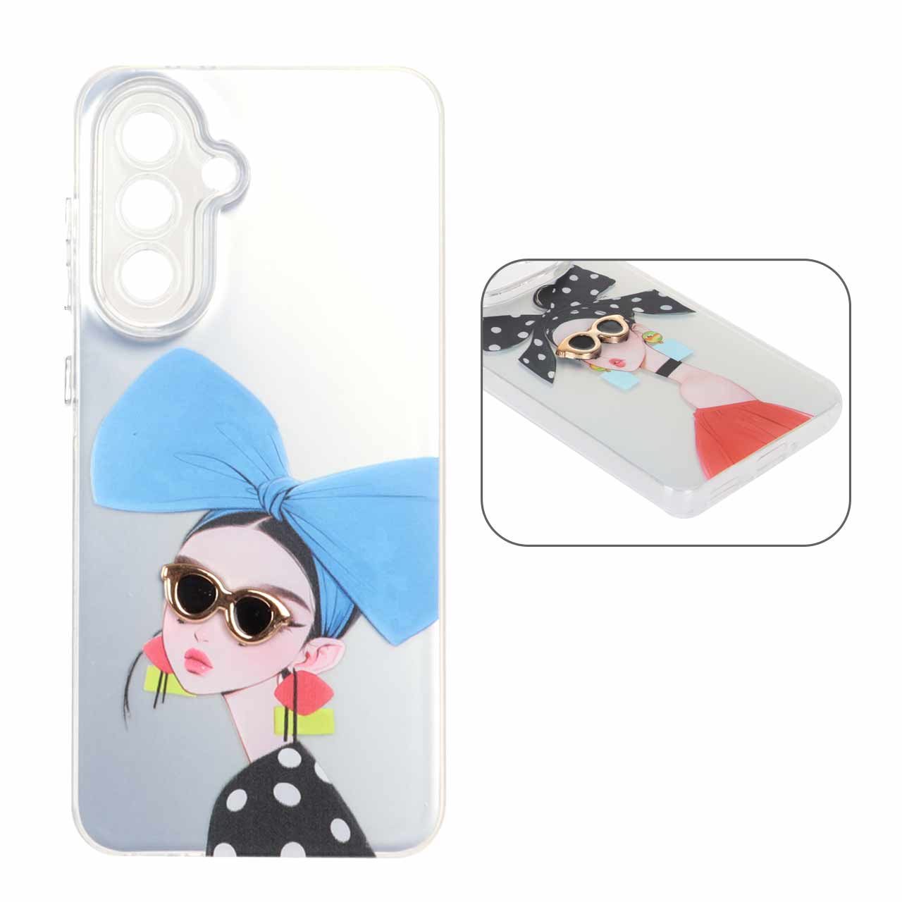 قاب Nice Girl لنز شفاف اکسسوری برجسته Samsung Galaxy A36