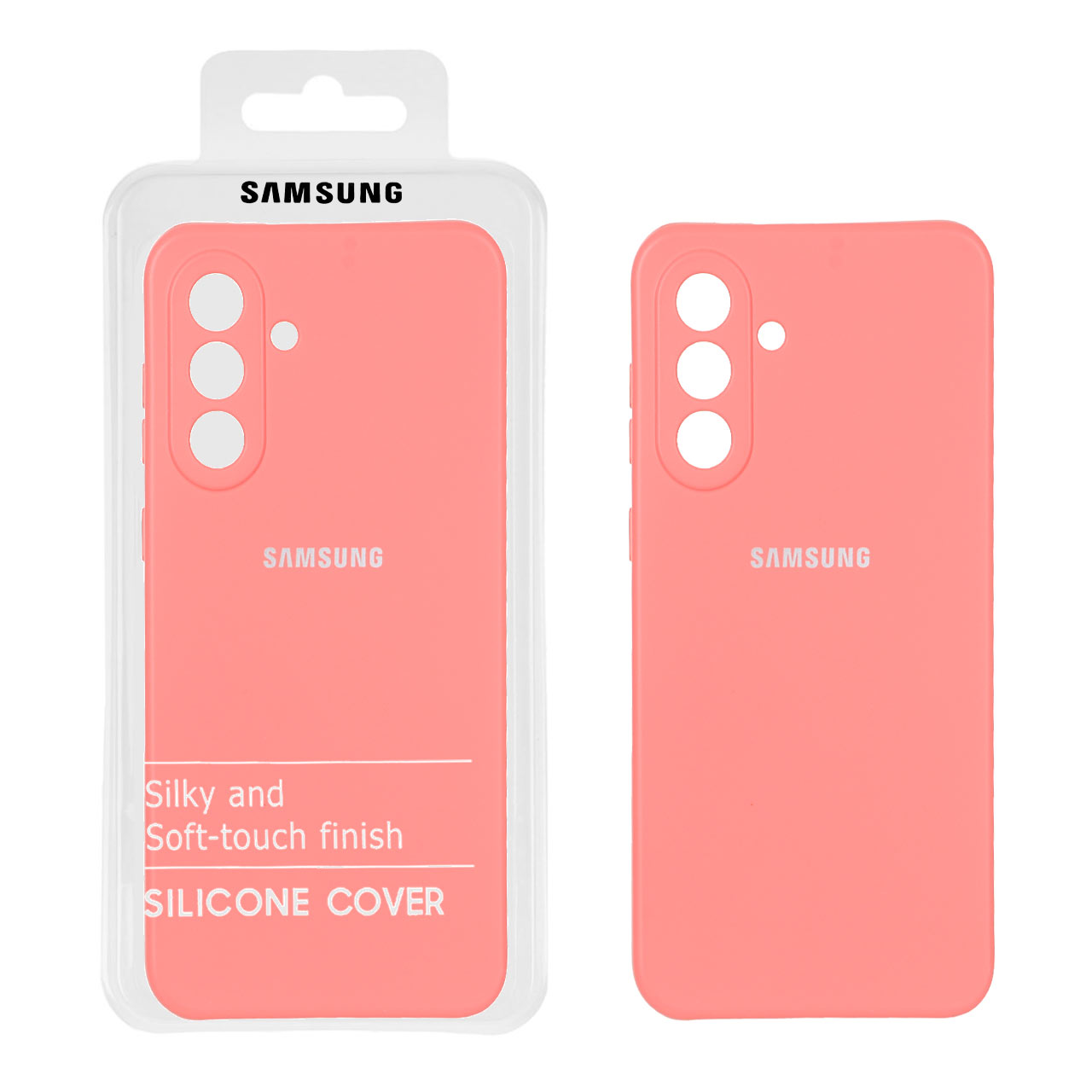 قاب نیو سیلیکون محافظ لنزدار Samsung Galaxy A36 - RFF - صورتی پاستیلی