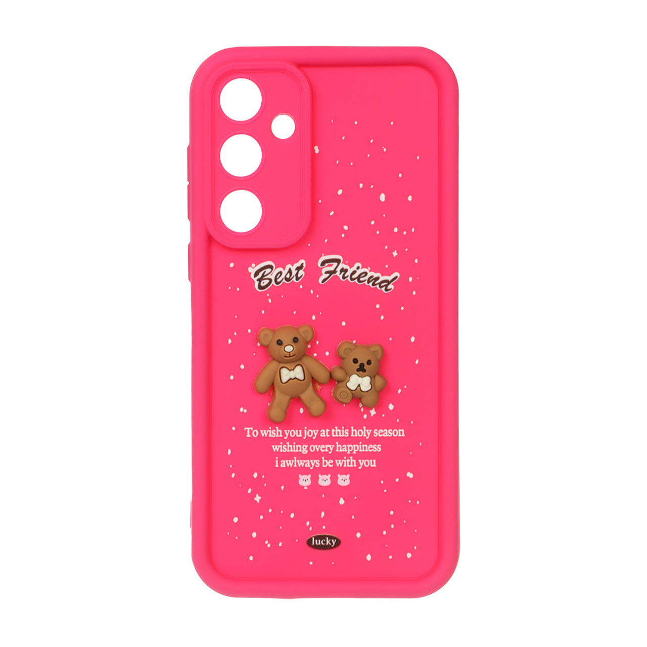 قاب Solid Case عروسکی Friends مدل Samsung Galaxy A55 - سرخابی