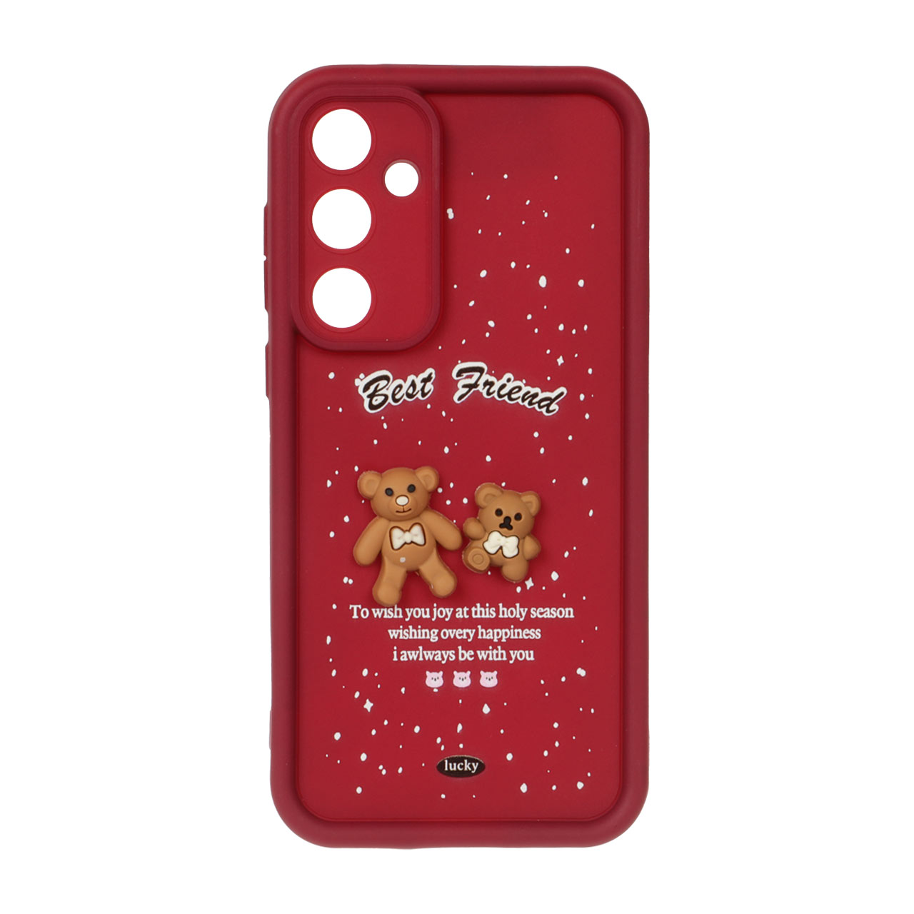 قاب Solid Case عروسکی Friends مدل Samsung Galaxy A55 - زرشکی