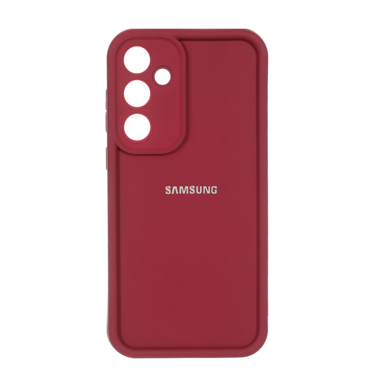 قاب Solid Case لوگو برجسته Samsung Galaxy A55 - زرشکی