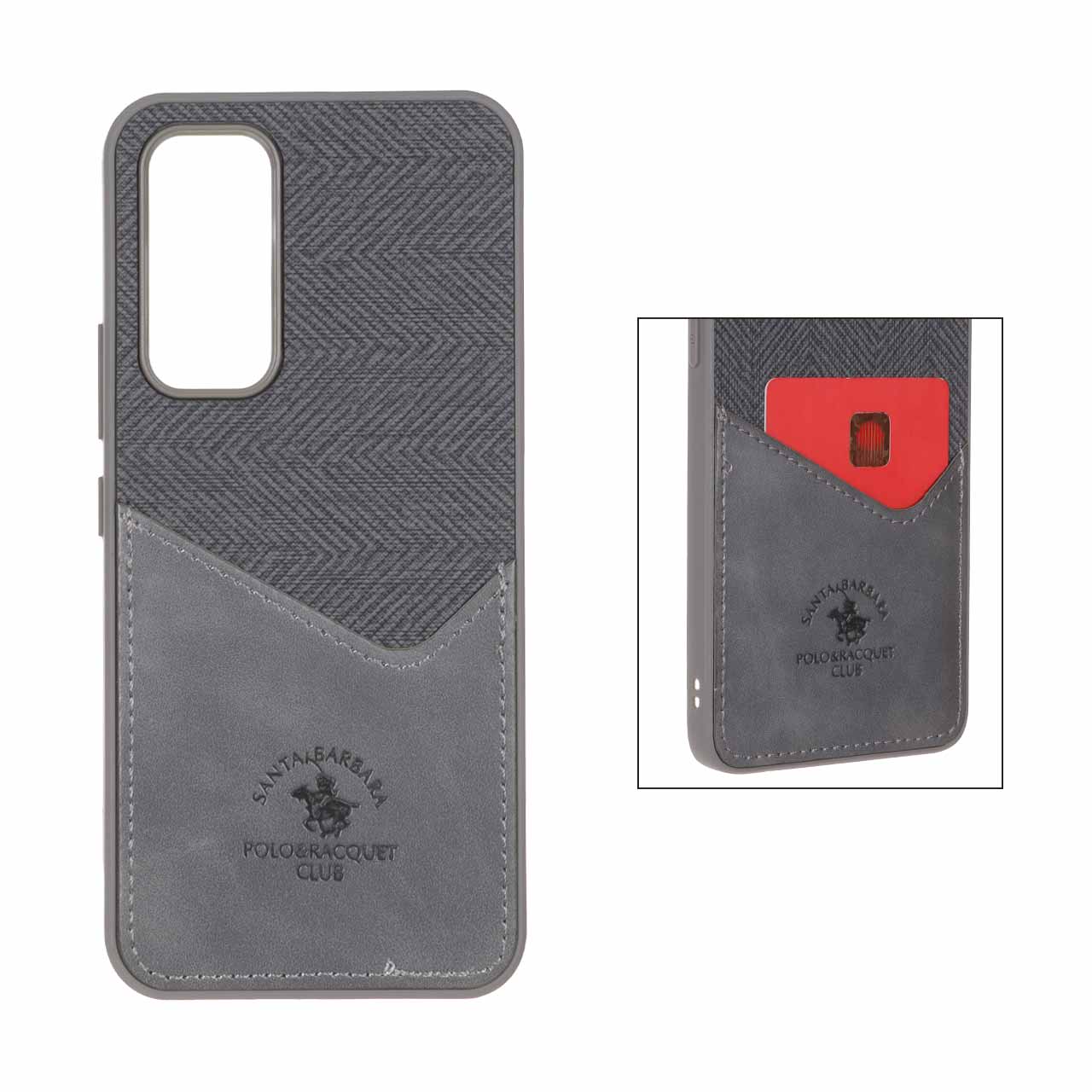 قاب چرمی POLO جاکارتی دوخت دار Samsung Galaxy A54 - خاکستری