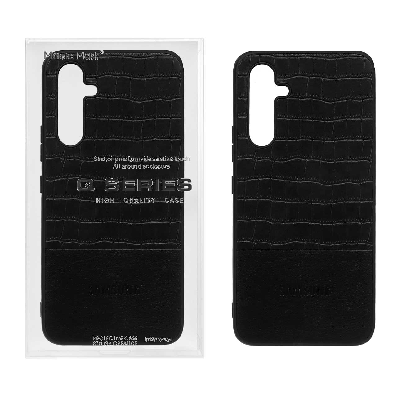 قاب چرمی کروکودیل Samsung Galaxy A54 - مشکی