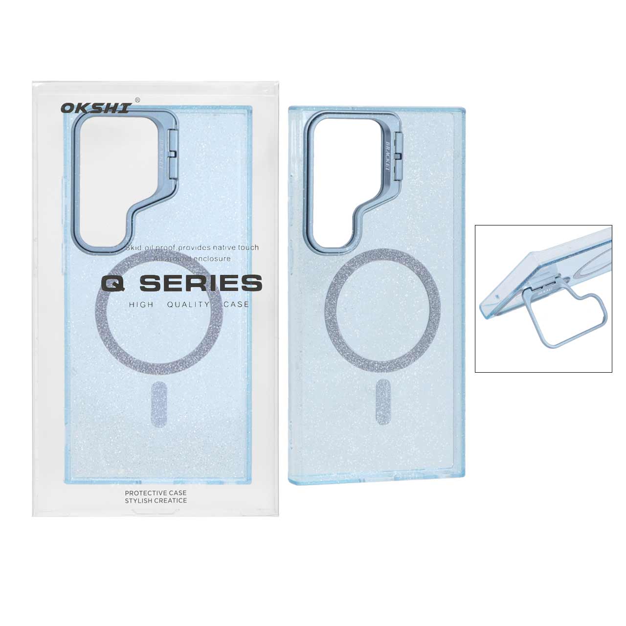 قاب BRACKET اکلیلی Magsafe مدل Samsung Galaxy S23 Ultra - آبی