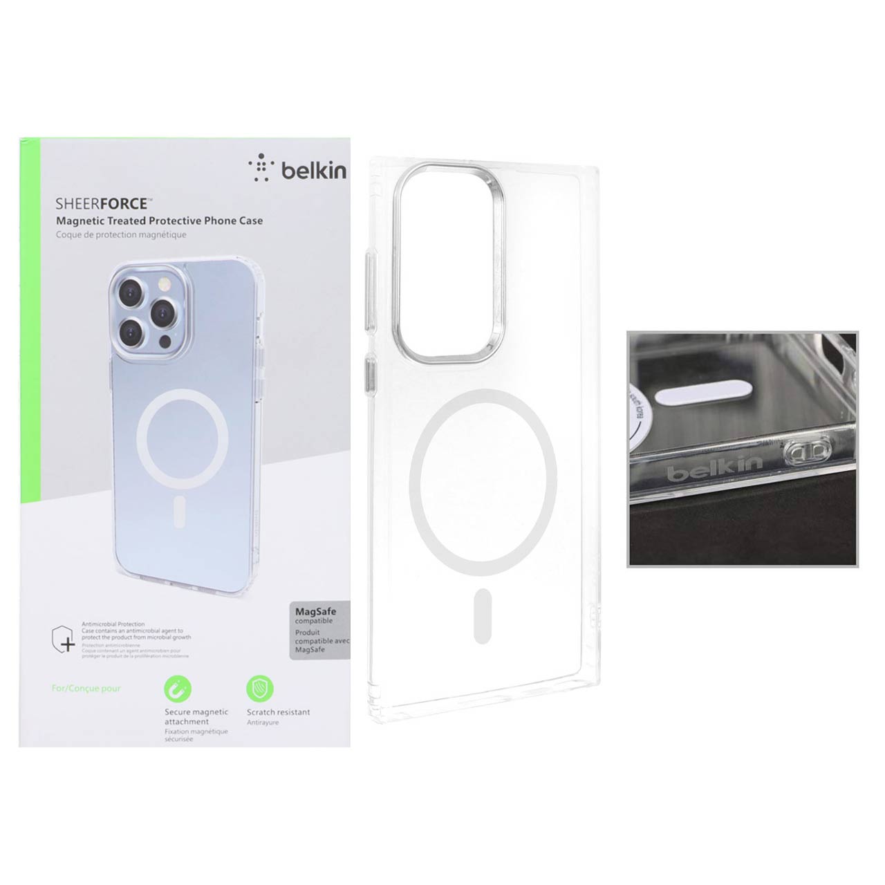 قاب belkin شفاف Magsafe مدل Samsung Galaxy S23 Ultra