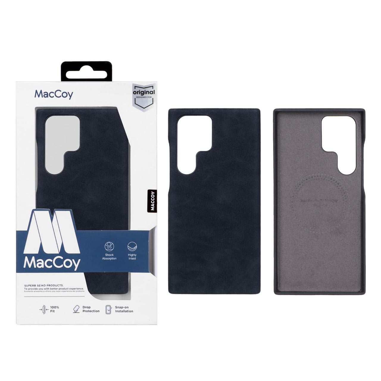 قاب اورجینال MacCoy چرمی Magsafe مدل Samsung Galaxy S23 Ultra - سرمه ای