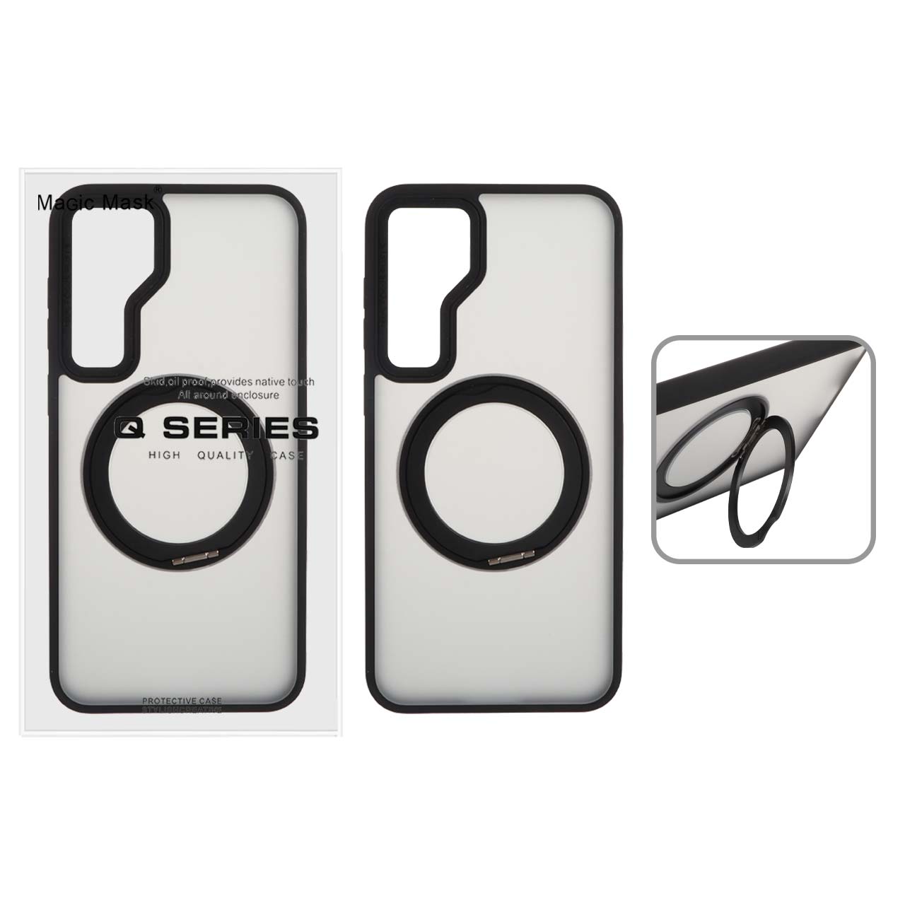 قاب اورجینال Magic Mask استند چرخشی Magsafe مدل Samsung Galaxy S23 FE - مشکی
