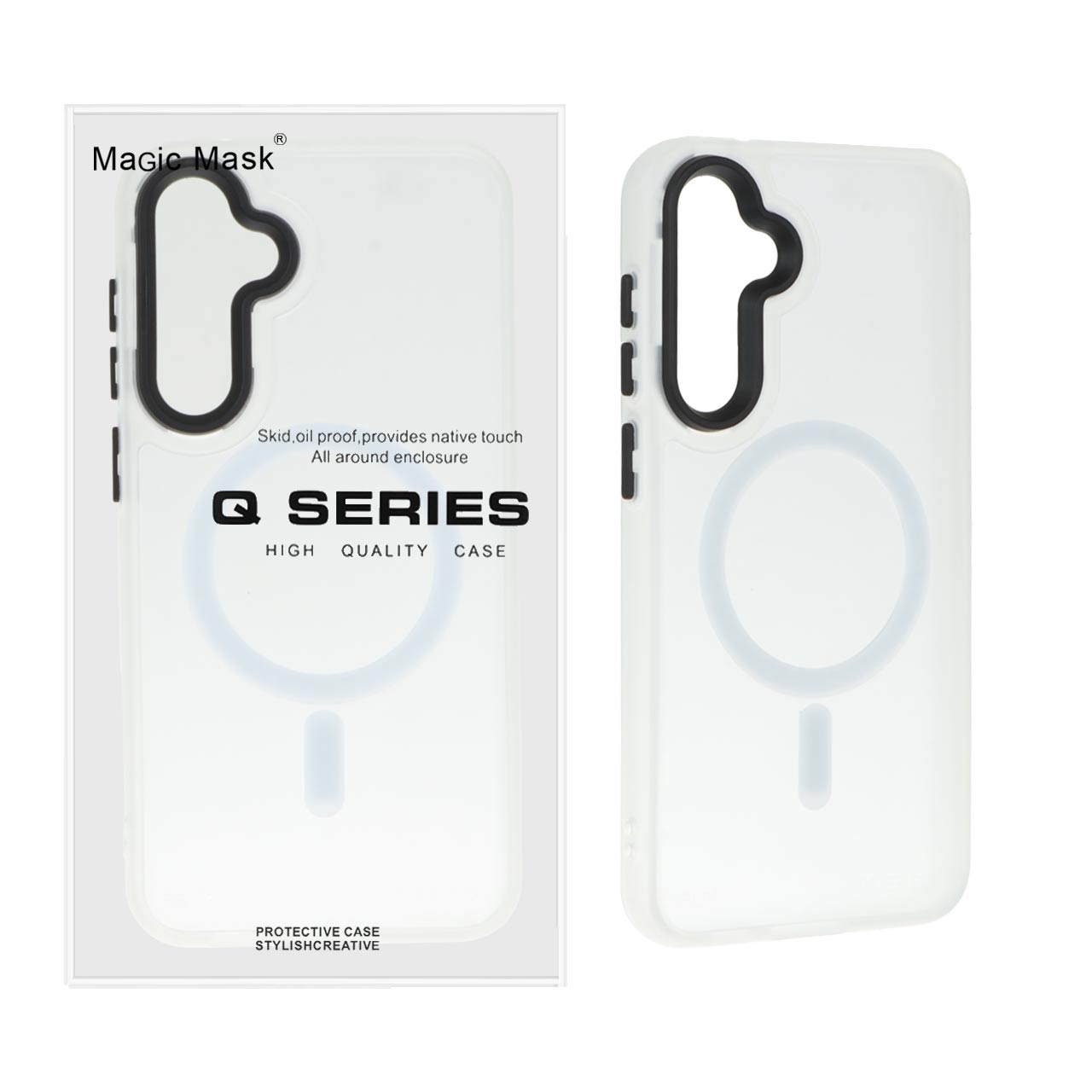 قاب اورجینال Magic Mask مات Magsafe بلک لنز  Samsung Galaxy S23 FE - سفید