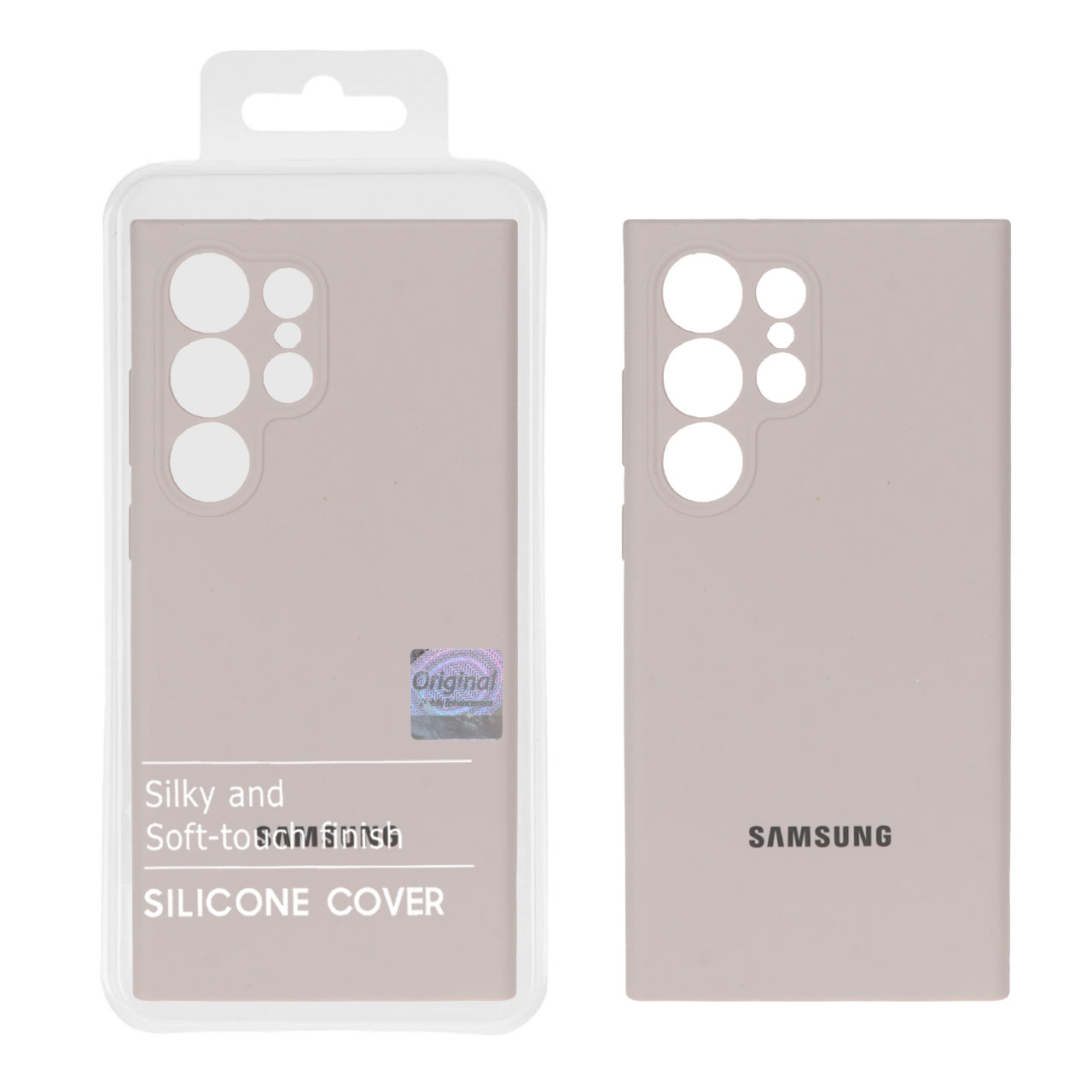 قاب سیلیکونی پاک کنی اورجینال Master Quality مدل Samsung Galaxy S23 Ultra - خاکی
