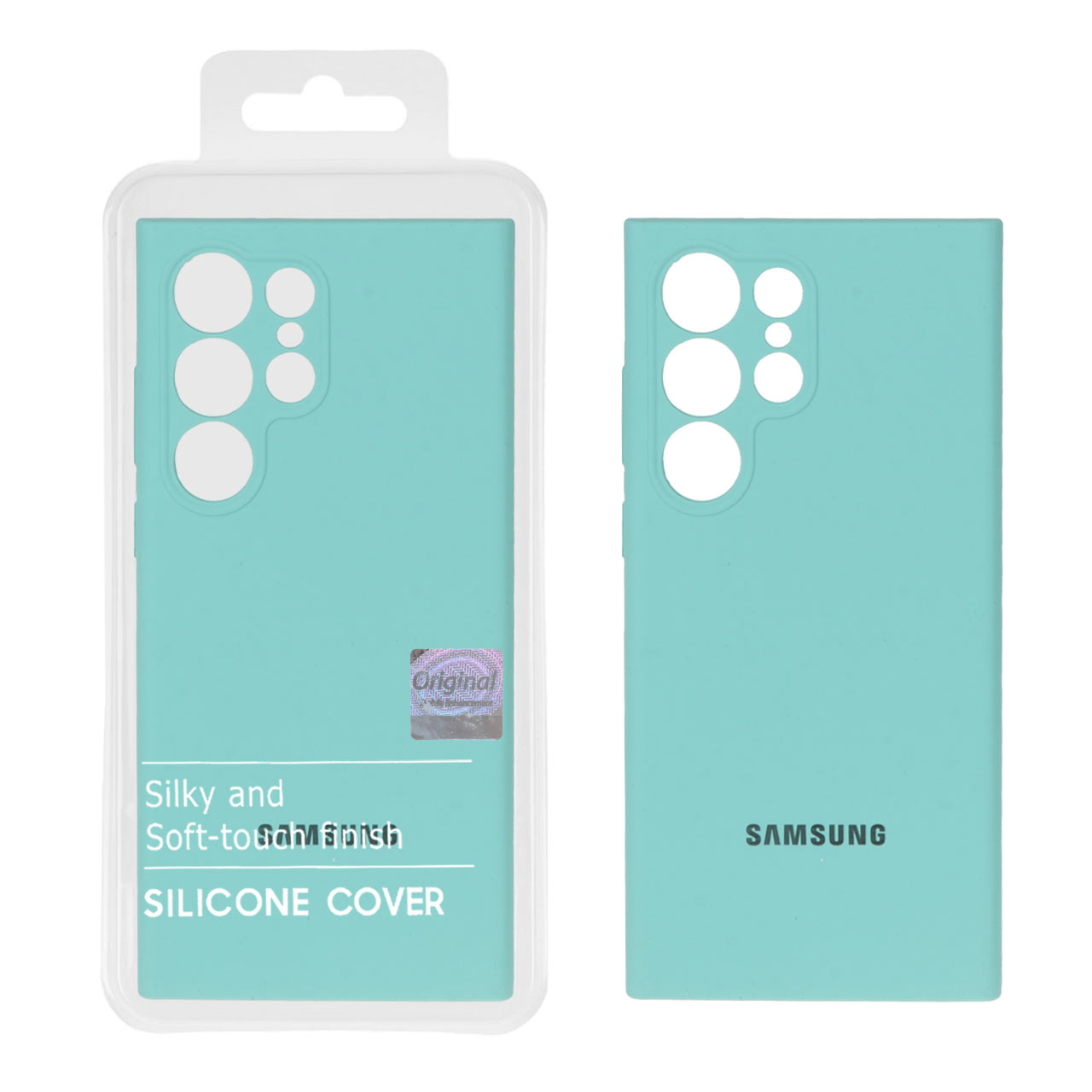 قاب سیلیکونی پاک کنی اورجینال Master Quality مدل Samsung Galaxy S23 Ultra - سبزآبی