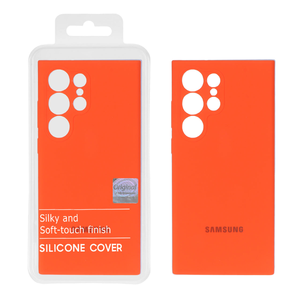 قاب سیلیکونی پاک کنی اورجینال Master Quality مدل Samsung Galaxy S23 Ultra - نارنجی