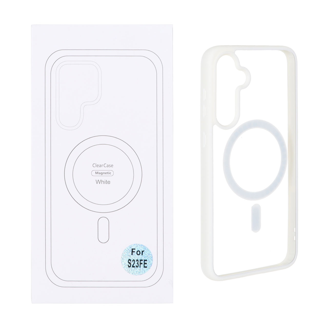 قاب شفاف Samsung Galaxy S23 FE با قابلیت شارژ MagSafe - سفید