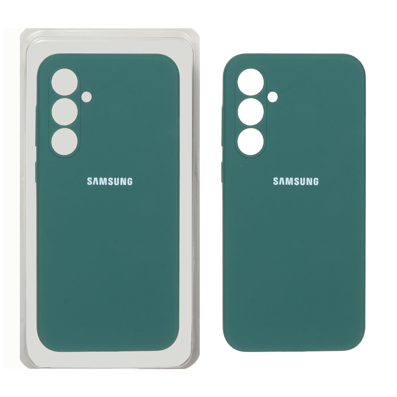 قاب سیلیکونی پاک کنی محافظ لنزدار اورجینال Samsung Galaxy S23 FE - سبز تیره