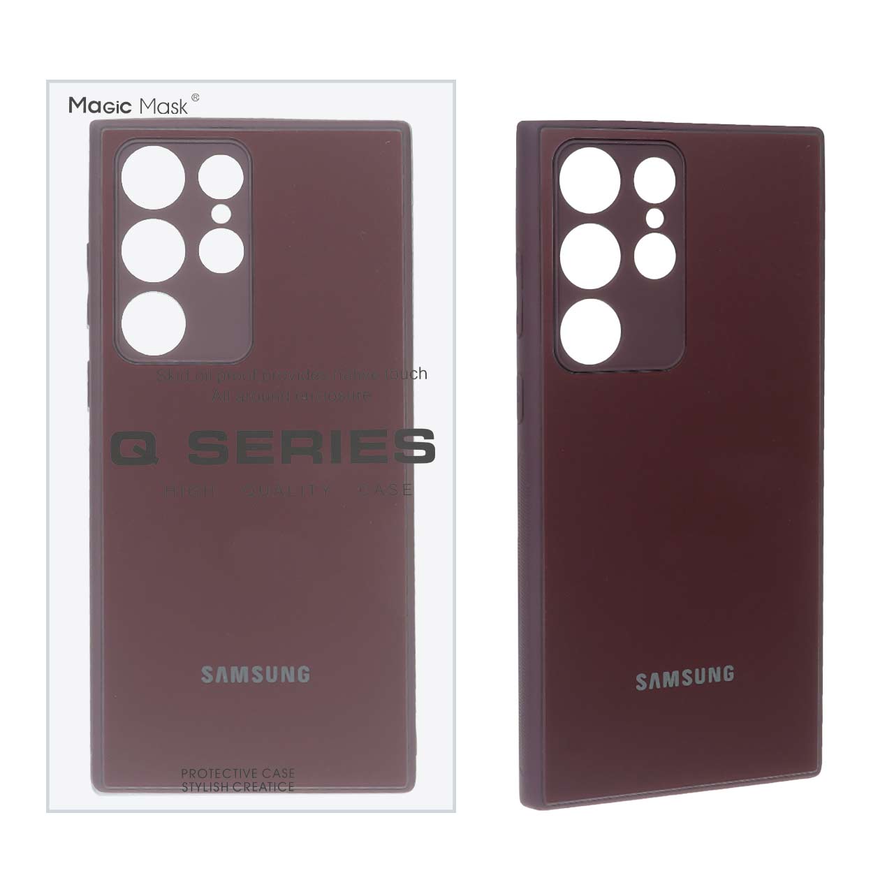 قاب اورجینال PVD ضدخش Magic Mask مدل Samsung Galaxy S23 Ultra - زرشکی
