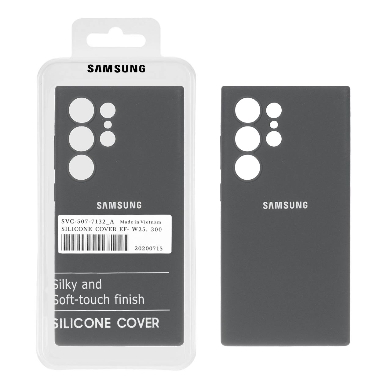 قاب سیلیکونی پاک کنی اورجینال درجه یک Samsung Galaxy S24 Ultra - خاکستری