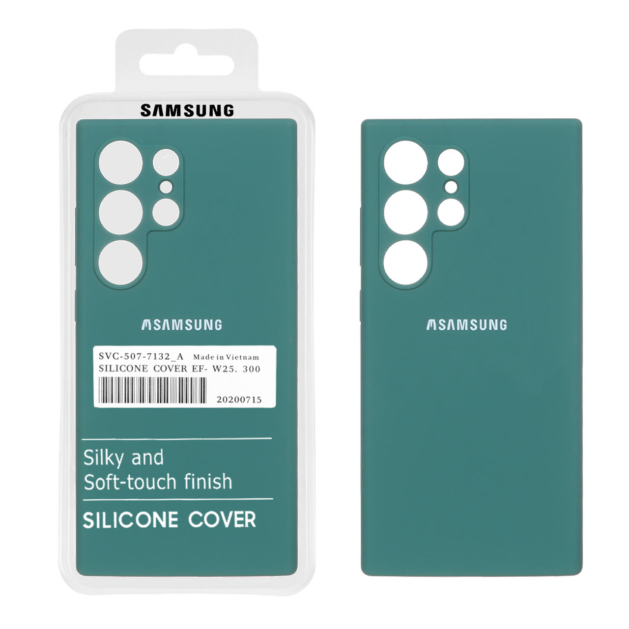 قاب سیلیکونی پاک کنی اورجینال درجه یک Samsung Galaxy S24 Ultra - سبز تیره