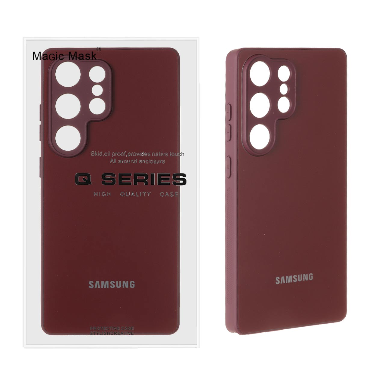قاب اورجینال PVD ضدخش Magic Mask مدل Samsung Galaxy S25 Ultra - زرشکی