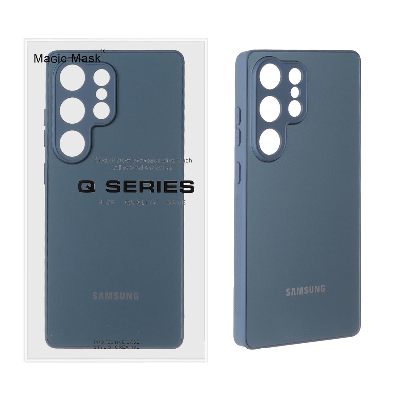 قاب اورجینال PVD ضدخش Magic Mask مدل Samsung Galaxy S25 Ultra - آبی تیره