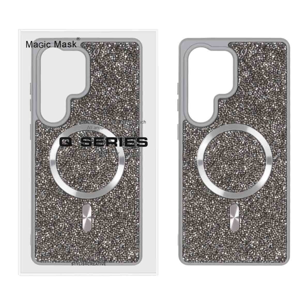قاب اورجینال دیاموند Magsafe مدل Samsung Galaxy S25 Ultra - نقره ای