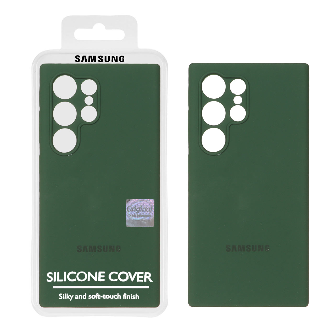 قاب سیلیکونی پاک کنی اورجینال Master Quality مدل Samsung Galaxy S24 Ultra - سبز تیره