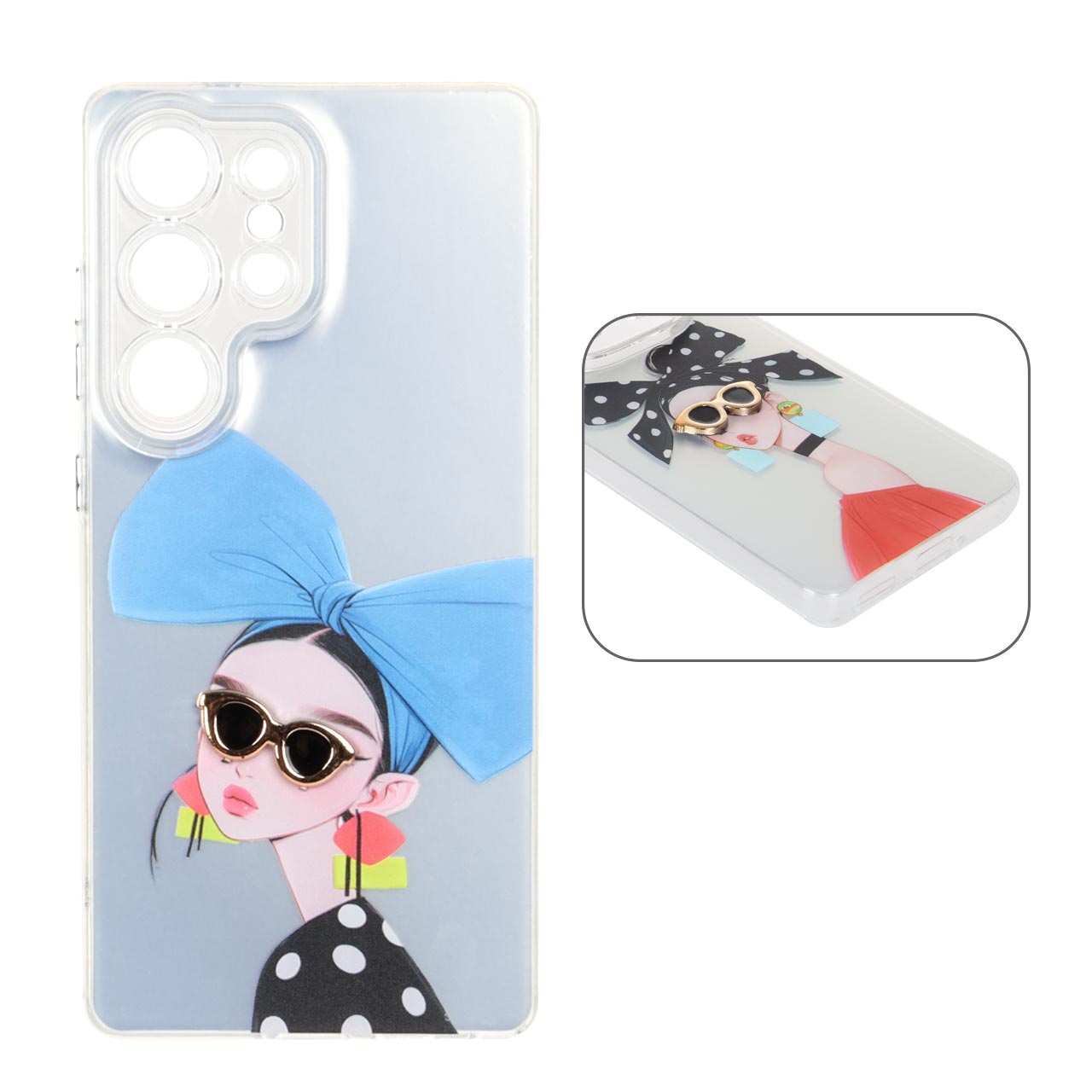 قاب Nice Girl لنز شفاف اکسسوری برجسته Samsung Galaxy S25 Ultra