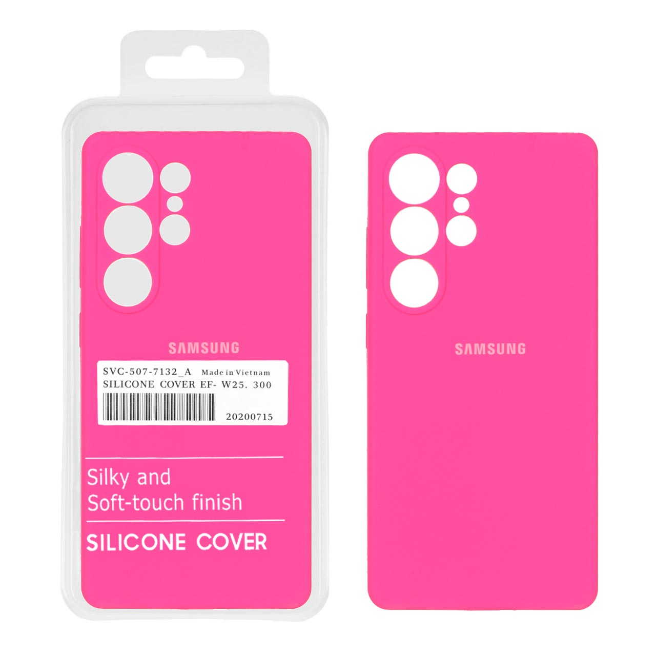 قاب سیلیکونی پاک کنی اورجینال درجه یک Samsung Galaxy S25 Ultra - صورتی فانتزی